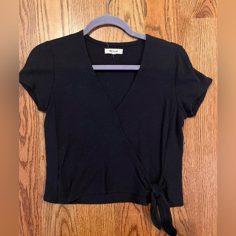 Madewell Wrap-Tie TopBlack Sz XS